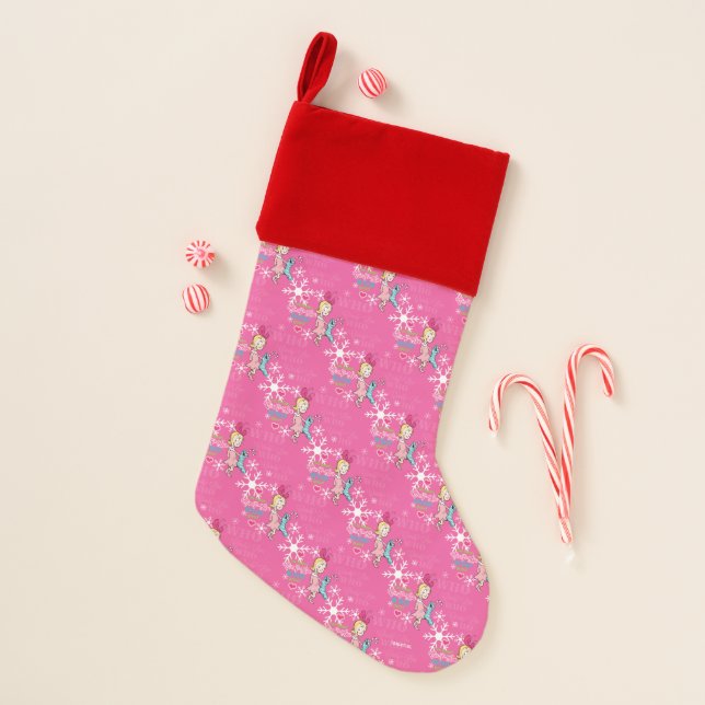 Grinch | Cindy-Lou Who Pink Holiday Pattern Christmas Stocking (Front)