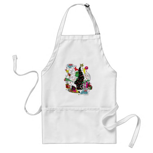 Grinch Colorful Christmas Graphic Adult Apron