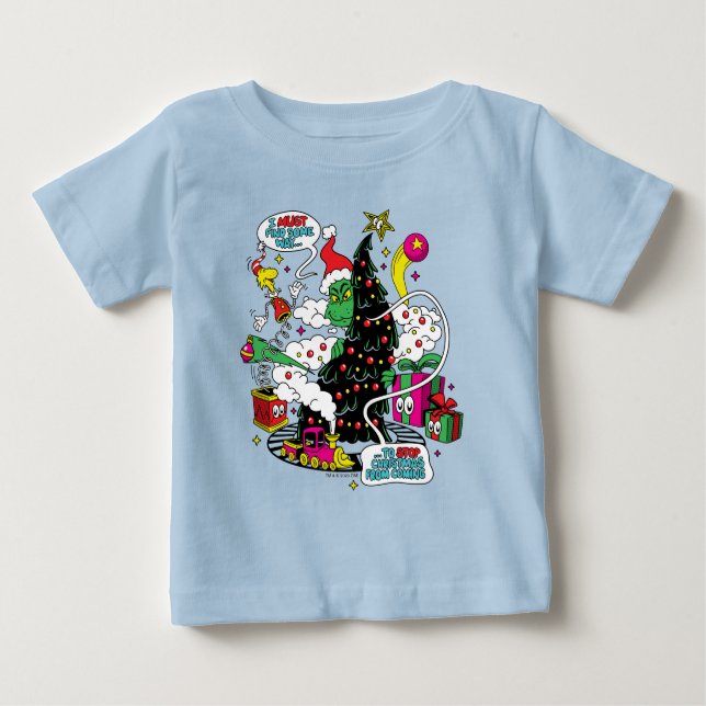 Grinch Colorful Christmas Graphic Baby T-Shirt (Front)