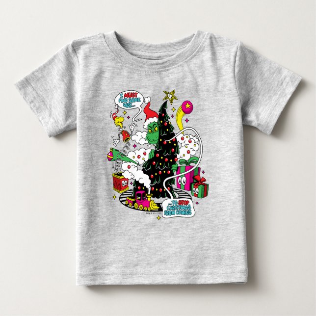 Grinch Colorful Christmas Graphic Baby T-Shirt (Front)