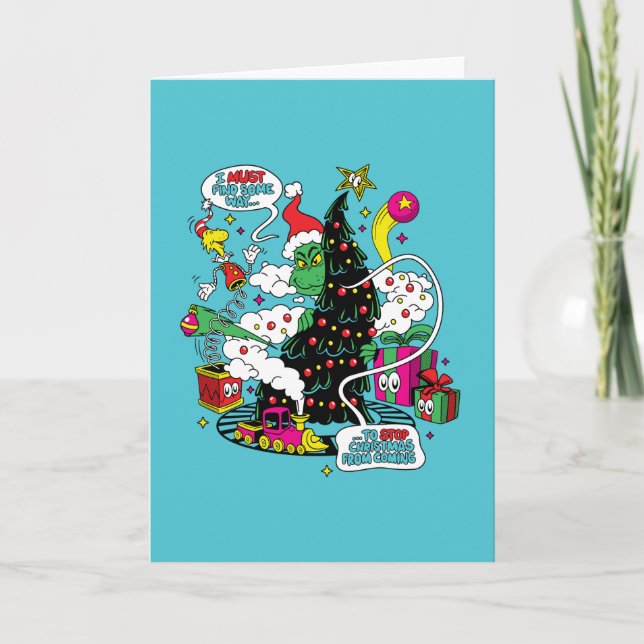 Grinch Colorful Christmas Graphic Card (Front)
