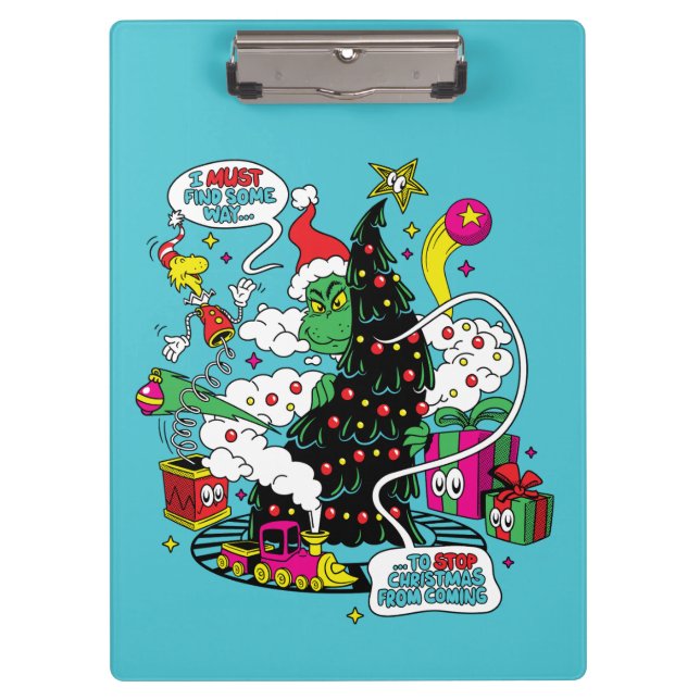 Grinch Colorful Christmas Graphic Clipboard (Front)
