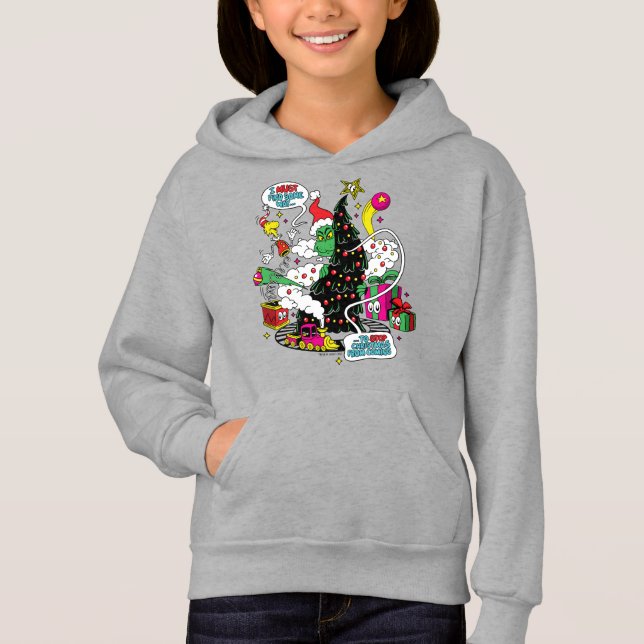 Grinch Colorful Christmas Graphic Hoodie (Front)