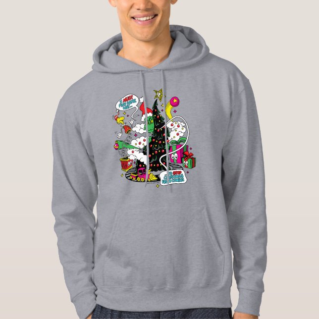 Grinch Colorful Christmas Graphic Hoodie (Front)