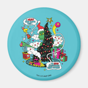 Grinch Colorful Christmas Graphic Magnet