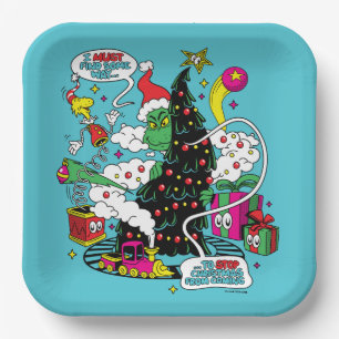 Grinch Colorful Christmas Graphic Paper Plates