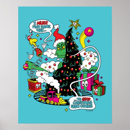 Grinch Colorful Christmas Graphic Poster
