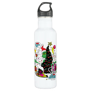 Grinch Colorful Christmas Graphic Stainless Steel Water Bottle