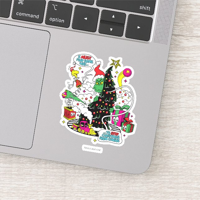 Grinch Colorful Christmas Graphic Sticker (Detail)