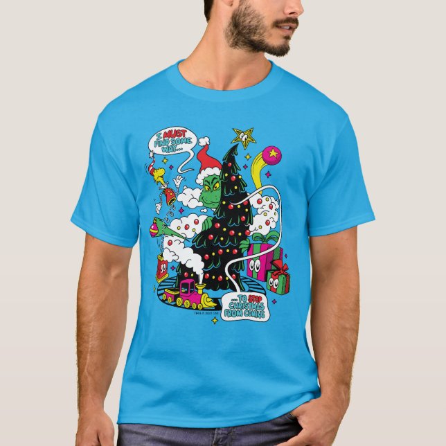 Grinch Colorful Christmas Graphic T-Shirt (Front)