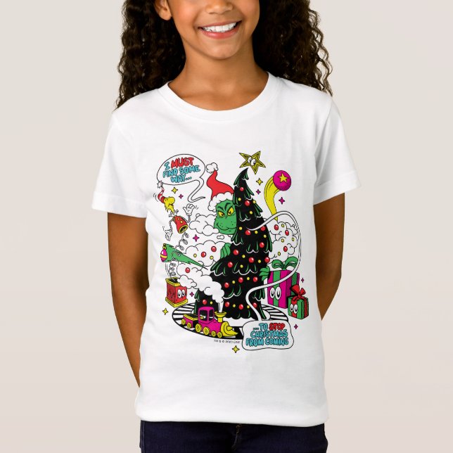 Grinch Colorful Christmas Graphic T-Shirt (Front)