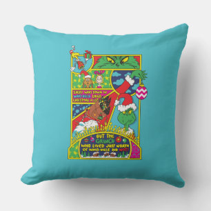 Grinch Comic Graphic Throw Pillow