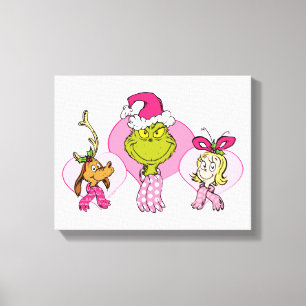 Grinch Crew in Pink Valentine's Portrait Canvas Print
