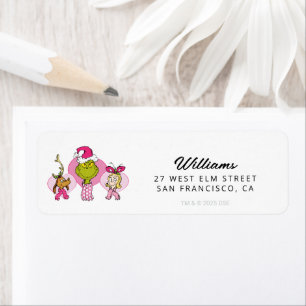 Grinch Crew in Pink Valentine's Portrait Label