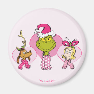 Grinch Crew in Pink Valentine's Portrait Magnet