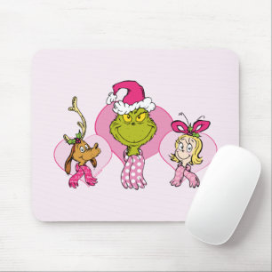Grinch Crew in Pink Valentine's Portrait Mouse Pad