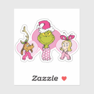 Grinch Crew in Pink Valentine's Portrait Sticker