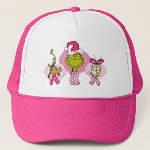 Grinch Crew in Pink Valentine's Portrait Trucker Hat