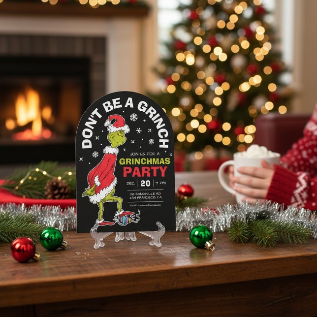 Grinch "Don't Be A Grinch" Grinchmas Party Invitation (Creator Uploaded)