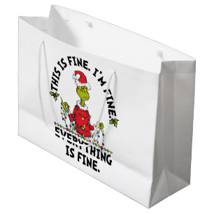 Grinch Everything is Fine Large Gift Bag