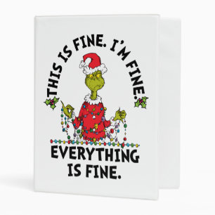 Grinch Everything is Fine Mini Binder