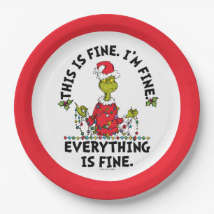 Grinch   Everything is Fine Paper Plates