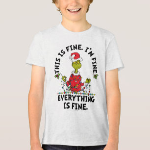 Grinch Everything is Fine Tri-Blend Shirt