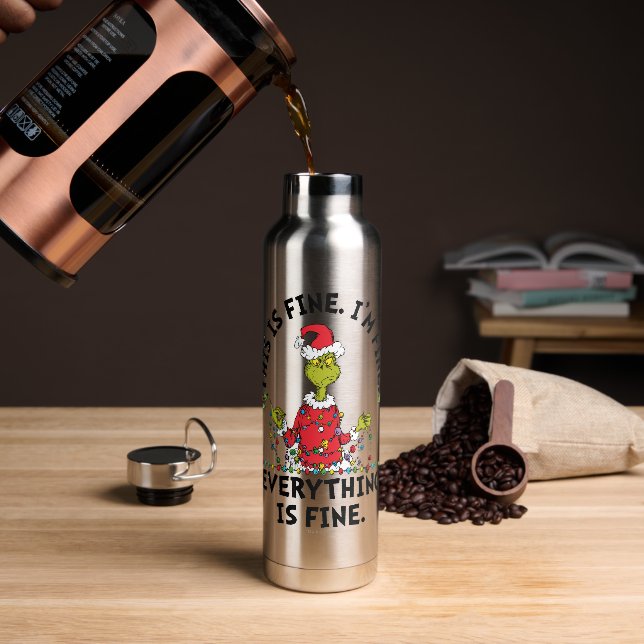 Grinch | Everything is Fine Water Bottle (Coffee)