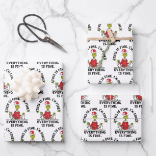 Grinch   Everything is Fine Wrapping Paper Sheets