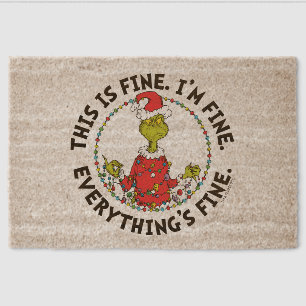 Grinch Everything's Fine Fiber Doormat