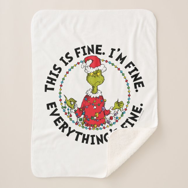 Grinch | Everything's Fine Sherpa Blanket (Front)