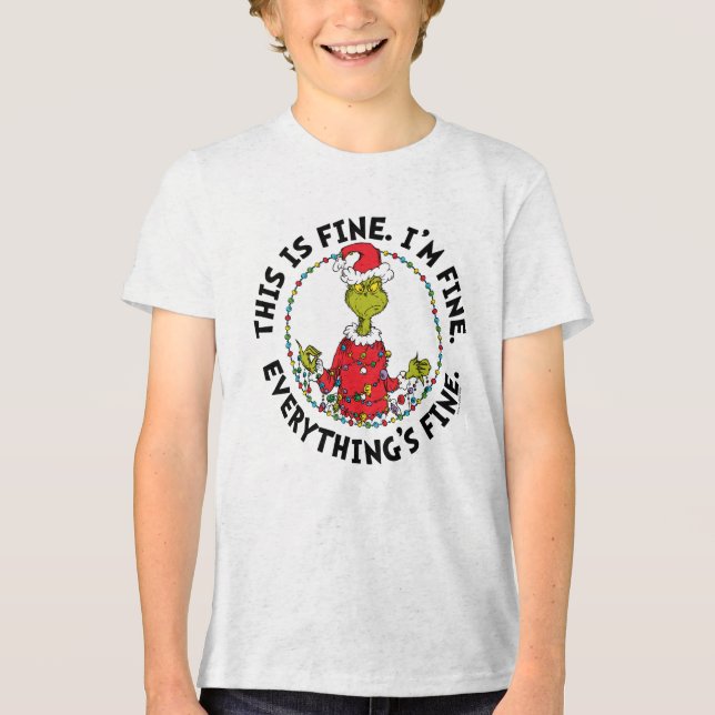 Grinch | Everything's Fine Tri-Blend Shirt (Front)
