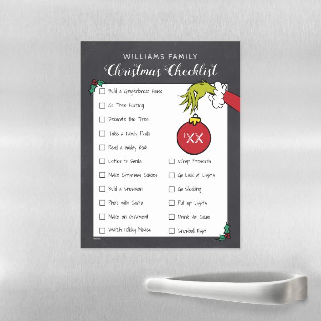 Grinch | Family Christmas Checklist Magnetic Dry Erase Sheet (In Situ)