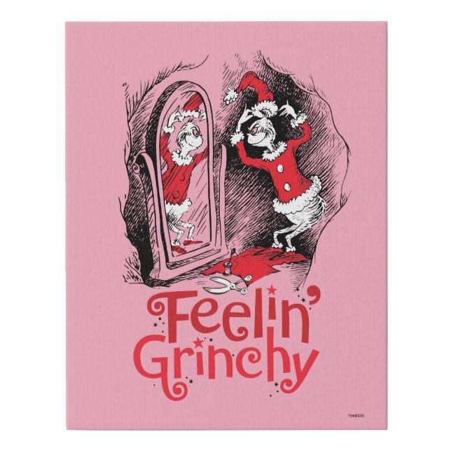 Grinch | Feeling Grinchy Faux Canvas Print (Front)