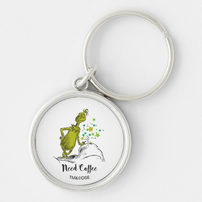 Grinch | Funny Need Coffee Keychain (Front)