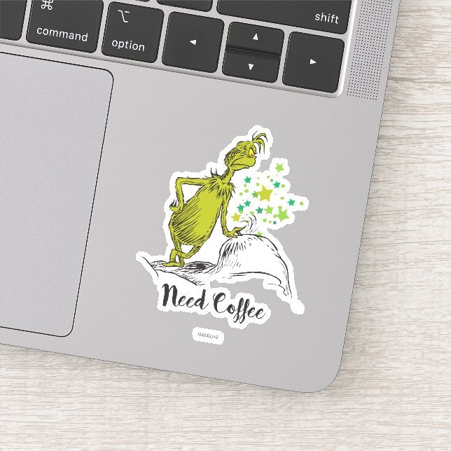 Grinch | Funny Need Coffee Sticker (Detail)