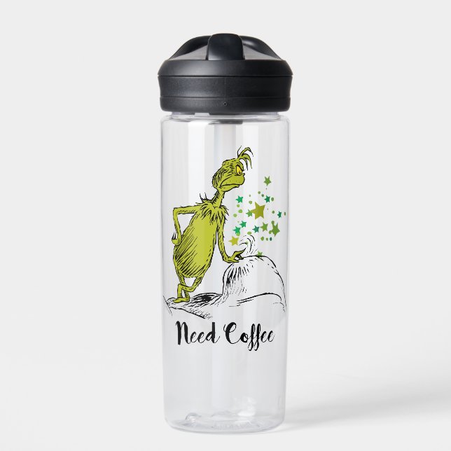 Grinch | Funny Need Coffee Water Bottle (Front)