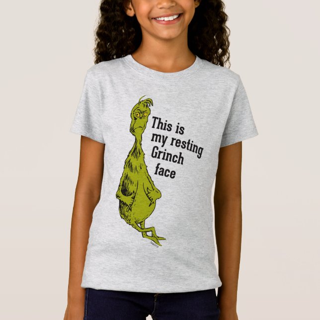 Grinch | Funny Resting Grinch Face T-Shirt (Front)