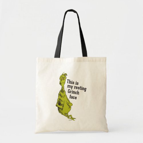 Grinch  Funny Resting Grinch Face Tote Bag