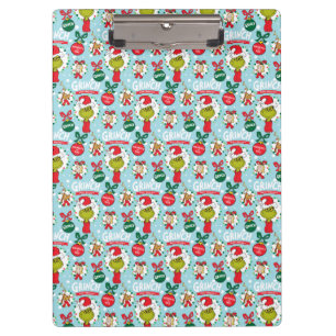 Grinch Happy Wholidays Pattern Clipboard