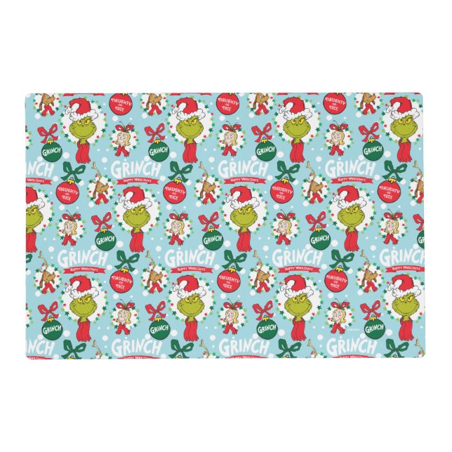 Grinch | Happy Wholidays Pattern Placemat (Front)