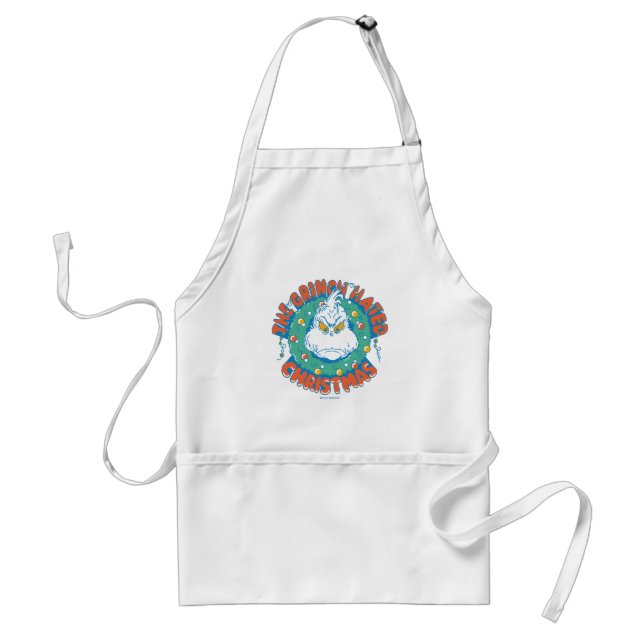 Grinch Hated Christmas Adult Apron (Front)