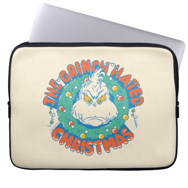 Grinch Hated Christmas Laptop Sleeve (Front)