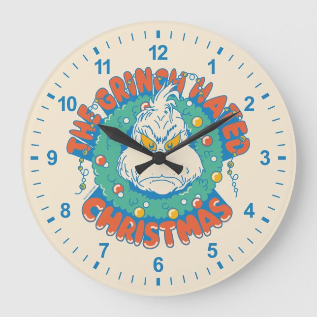 Grinch Hated Christmas Large Clock (Front)