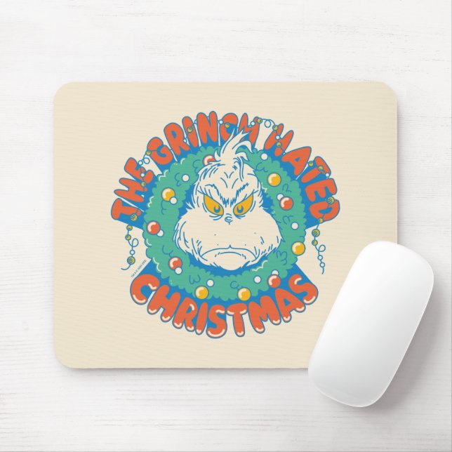 Grinch Hated Christmas Mouse Pad (With Mouse)