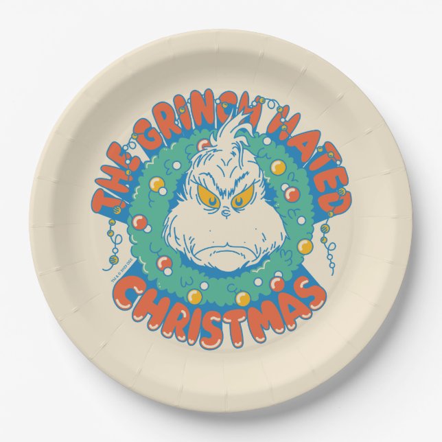 Grinch Hated Christmas Paper Plates (Front)