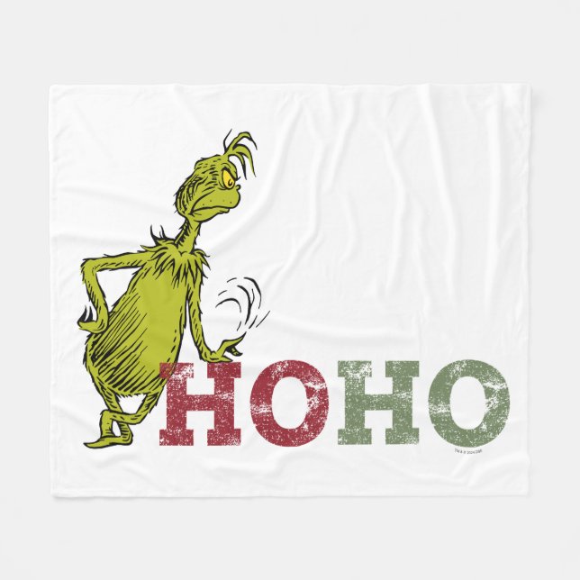 Grinch | Ho Ho Ho Fleece Blanket (Front (Horizontal))