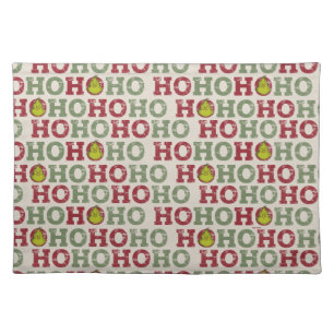 Grinch   Ho Ho Ho Pattern Cloth Placemat