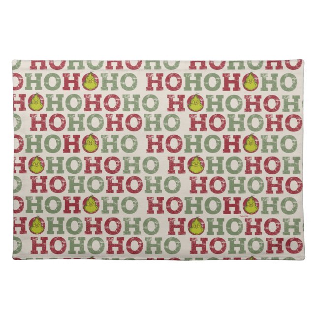 Grinch | Ho Ho Ho Pattern Cloth Placemat (Front)