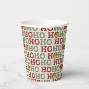Grinch   Ho Ho Ho Pattern Paper Cups